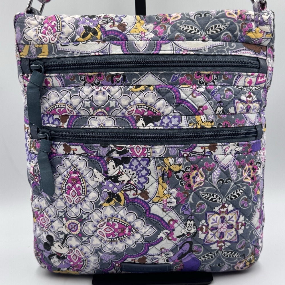 Disney Vera Bradley Triple Zip Hipster Crossbody Mickeys Paisley Celebration